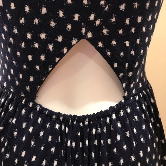 Ann Taylor LOFT Summer Dress Size XS Fit Flare Tank Dress Navy Blue White - Picture 4 of 12